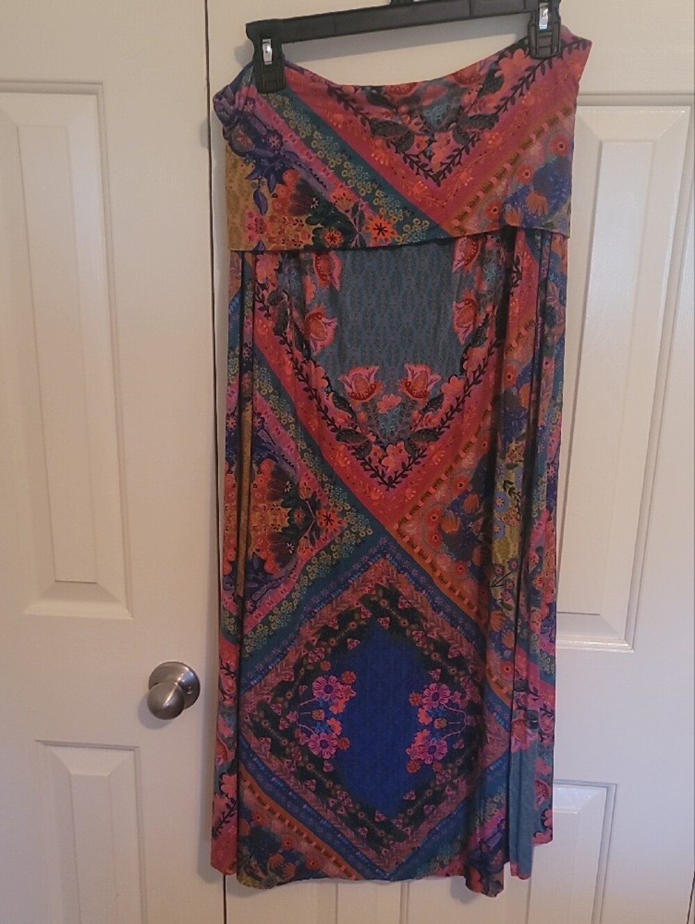 NATURAL LIFE Pink, Blue and Green Boho Floral Maxi Skirt - Picture 6 of 6